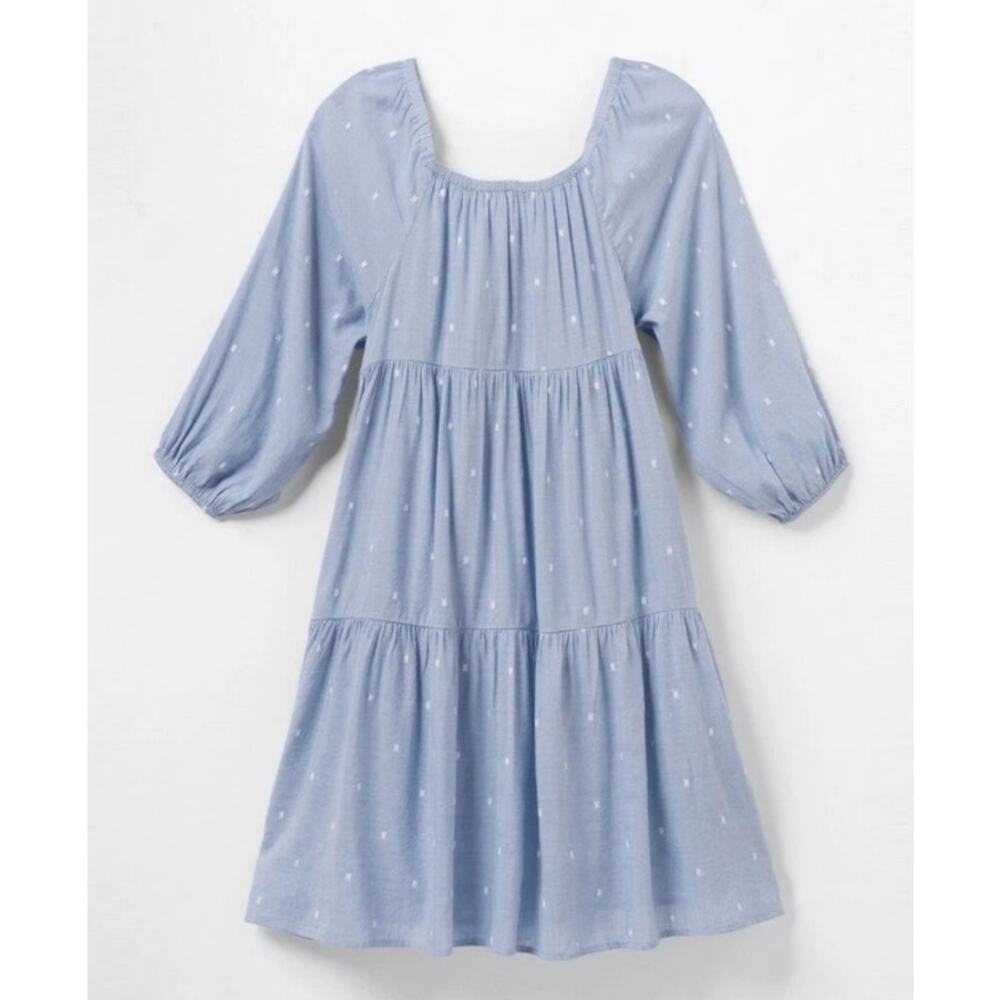 Good Hart GH by Matilda Jane Womens Large Blue Chambray All Day Tiered Dress - Picture 2 of 6